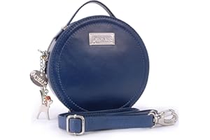 CATWALK COLLECTION HANDBAGS - Damska Mała Okrągła Torebka Listonoszka - Okrągła Kopertówka - Prawdziwa Skóra - TIFFANY