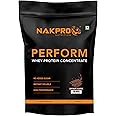 Nakpro Perform Whey Protein Concentrate - 23.1g Protein, 5.1g BCAA & 4g Glutamine Helps Build Your Muscle Size (For Men, Women & Athletes - 1 Kg Chocolate - 30 Servings)