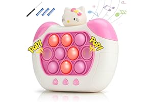 VOFOLEN Pop It Game Sensory Fidget Toys Light Up Popping Games with Music Breakthrough Puzzle Machine,Whack a Mole Game Quick Push Game Stress Toys Fun Present for Kids Girls Boys 2 3 4 5 6 7 Years (Pink Cat)