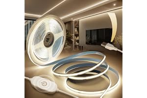 BRIMETI COB LED Strip USB 5V 3M LED Remsa Neutral Vit 4000K 320LEDs/m Dimbar Flexibel IP20 Remsa Självhäftande Band för Sovru