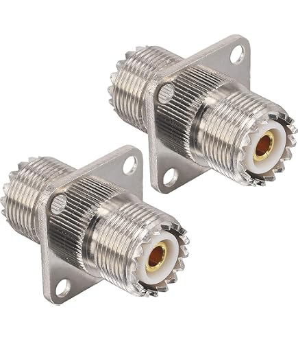2x UHF-SO239 Adapter – Buchse Auf Buchse, 90° Rechtwinklig, 50 Ohm, Vernickelt, Für CB, Amateurfunk & Antennen