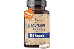 ‎CDF SPORTS & HEALTH SOLUTIONS Magnesium Bisglycinat hochdosiert Kapseln – 300 Magnesium Glycinat Hochdosiert Kapseln – Bisglycinat 400mg pro Tagesdosierung – Vegan MagnesiumBisglycinat – MagnesiumGlycinate, Magnesiumglycinat