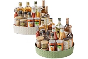 SVOCK 2 Pezzi Porta Spezie Girevole per Cucina, Lazy Susan Vassoio Girevole Cucina, Multifunzionale Vassoio Girevole Cucina, Rotating Turntable Spice Vassoio Girevole Salvaspazio