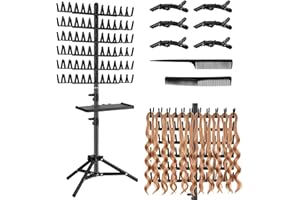 HoldOneLight Verstellbarer Flechtständer, 144-Pin-Perückenständer, entwickelt für Friseure und Flechter, Haarteilhalter mit Ablage (ausziehbar)