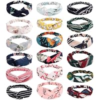Undertree Women's Boho Vintage Hair Band Printed Criss Cross Twisted Cute Hair Accessories Elastic Head Wrap Headbands 3…