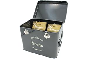 GARDENING NATURALLY Gardening-Naturally Midnight Black Powder Coated Metal Seed Packet Storage Tin