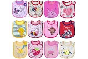 Yafane 10X Baberos Bebé Impermeables Algodón Baberos absorbentes Bandana Drool para Bebé Niños Niñas de 3 a 24 Meses