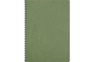 Clairefontaine 781423C collezione Age Bag Quaderno a spirale verde - A4 21x29,7 cm - 100 pagine a quadretti piccoli - Carta Bianca 90 g - Copertina in carta Lustrée a grana grossa effetto cuoio