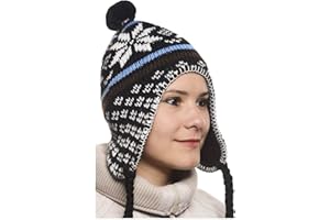 ...KARL LOVEN Bonnet Péruvien Chullo ch'ullu avec Pompon Mixte Homme/Femme Couleurs au Choix