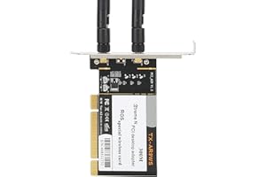 Socobeta Tarjeta de Redes Tarjeta PCI WiFi Tarjeta de Red WiFi 300Mbps AR9223 Banda B/G/N Adaptador de Escritorio PCI Compatible con 802.11b / g/n con 2 Antenas