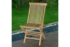 Teck'Attitude Chaises de Jardin Pliantes en Teck Massif Java (Lot de 2)
