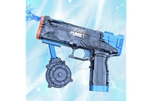 JOCUND PLANET JCOUND PLANET Water Pistol with Color Water Bullets, Electric Water Gun for Kids, Simulated Recoil, Range to 28-32 Ft, Summer Swimming Pool Outdoor Toy Game (Blue)