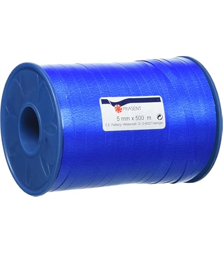 Clairefontaine 601713C spoel cadeaulint glad (500 m x 7 mm, ideaal voor knutselprojecten en geschenken) 1 stuk, blauw Clairefontaine 601713C spoel cadeaulint glad (500 m x 7 mm, ideaal voor knutselprojecten en geschenken) 1 stuk, blauw