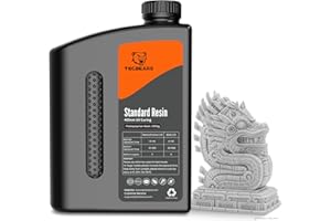 TECBEARS Standard Resin para Impresora 3D Gris 2KG, Estándar Resina Fotopolímero con Alta Precisión y Baja Contracción para Impresora 3D LCD DLP SLA