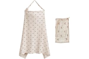 MEYUXG Breastfeeding Cover,Muslin Nursing Cover Up for Baby Breastfeeding,Soft and Breathable Breast Outdoor Feeding Cover for Mum (Semicircle)