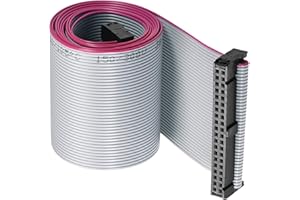 DMiotech 40 Pin 1m Largo 2.54mm IDC Cable Plano Cinta Cable Fc A Fc Conector, Gris