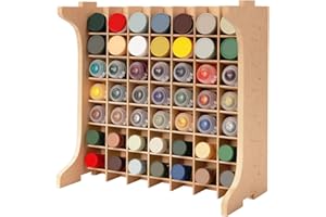 Bucasso Organiseur de Support de Peinture avec 49 Trous adapté pour 10 ML Tamiya,10 ml/18 ML Mr Hobby, Rangement d'outils de modèle avec matériau MDF, GK13