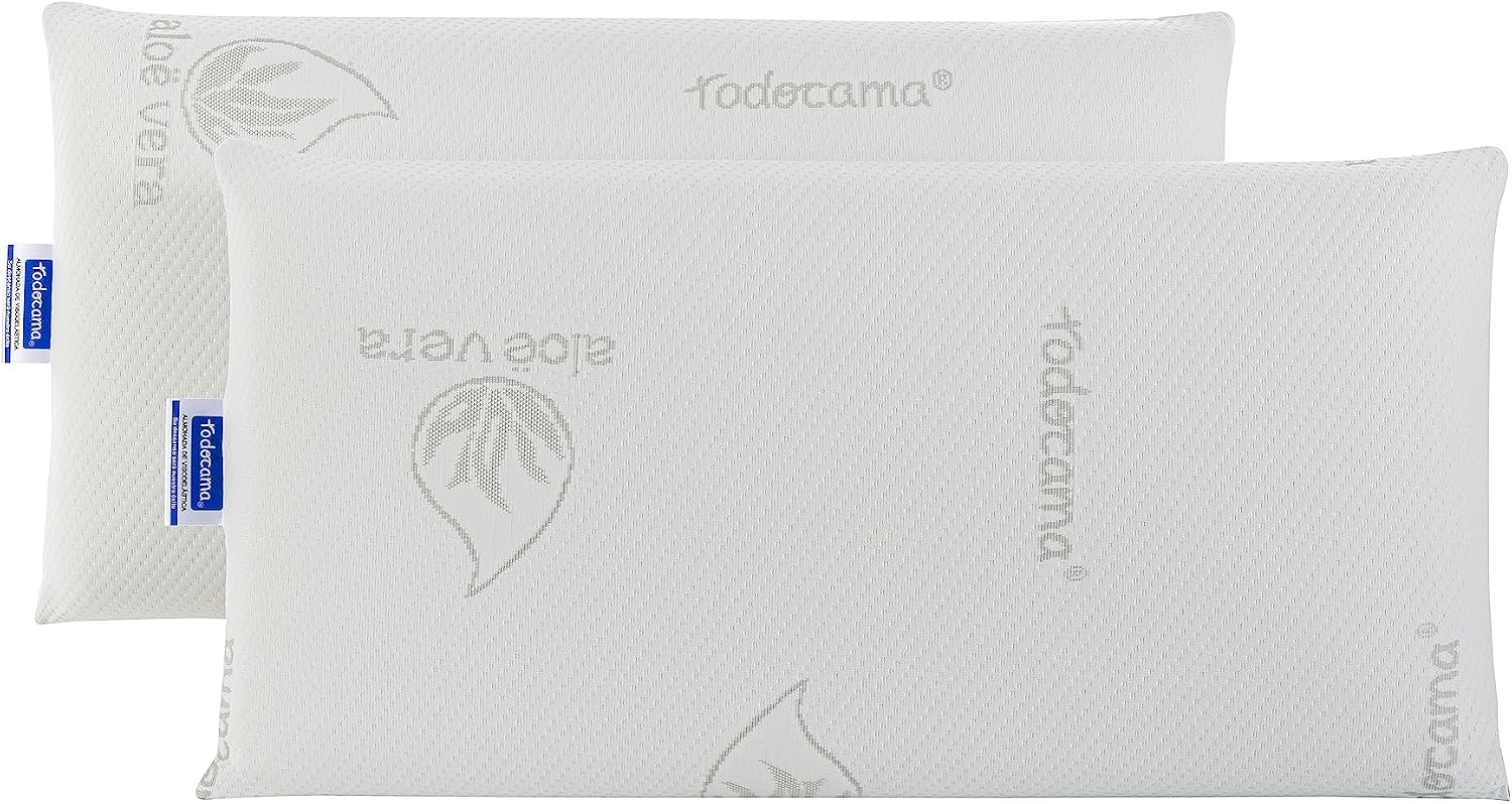 Todocama Almohada viscoelástica Aloe Vera (Pack de 2 Unidades - 70 cm)