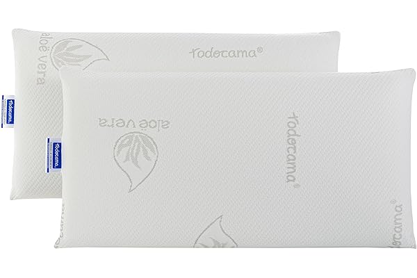Todocama Almohada viscoelástica Aloe Vera (Pack de 2 Unidades - 70 cm)