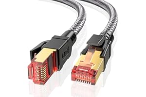 Ltemziiy Cat 8 Lan Kabel 2M,40Gbps Hochgeschwindigkeits Gigabit 2000MHz Geflochtener Netzwerkkabel Ethernet Kabel,S/FTP Patchkabel mit RJ45 vergoldeter Stecker,für PS5/Laptop/Router/Gaming/Modem