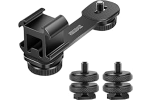 Dreifach Blitzschuh Adapter, 1/4" Schraube Adapter, 3 in 1 Adapter Triple Cold Schuhhalterung Platte für Mikrofon LED-Videolichthalter Ständer für Zhiyun Smooth 4, OSMO Mobile 3 2, Feiyu Vimble 2