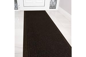 eXtreme Carpet Runner for Hallways, Kitchen, and Living Room | Sturdy, Washable, and Lightweight Custom Length Narrow Rug Runner | Non-Slip Rubber Backed 66cm Wide x 183cm Long Runner – Aztec Brown
