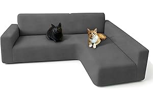 FOCARIS НОМЕ FOCARIS Home Funda Sofa Chaise Longue Protector Ajustable y Repelente al Agua Funda Brazo Largo Derecho Gris/Negra (Long. máx. 280 cm) Acolchado 1 Pieza Cubre Sofa Packaging presentación Regalo