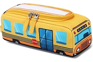 LEDAOU Uroczy piórnik dla dzieci, dziewcząt, chłopców, piórnik Kawaii, piórnik dla uczniów, Autobus szkolny, na co dzień