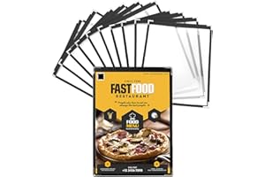 DMSELL A4 Menu Covers (12Pack), Single Page Double View American Style Menu Folder, Restaurant Menu Cover with Corner Protectors, Suitable for Restaurants, Bars, Cafes