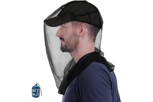 South to East Premium Midge Net for Head 1 Pack, Ultra Large & Long, Extra Fine Holes, Fly & Bug Protection Gear for Camping, Hiking, Fishing, Gardening, Safari, Fit All Hats for Men & Women