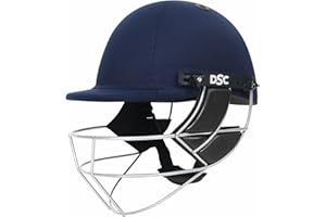 DSC Defender Cricket Helmet | Navy | Size: Extra Large | For Men & Boys | Adjustable Steel Grill | Back Support Strap | Lightweight