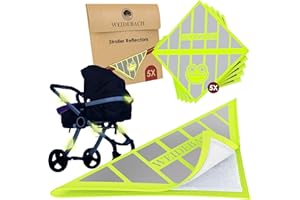 WEIDEBACH® 5 x silnie odblaskowych odblasków do wózka dziecięcego z zabawnym motywem żaby, odblaskowe zapięcie na rzep, uniwersalne zastosowanie, najwyższe bezpieczeństwo z odblaskiem do wózka