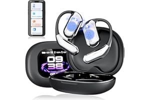 TECHVIZRS AI Translator Headphones Real Time Translator Earphones, 144 Languages in Real Time, Bluetooth 5.4 Translated Touch Colour Screen ANC Noise Cancelling for Travel Learning iOS Android (Black)