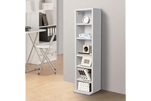 DOTCOM LIVING DVD Storage Tower Rack CD unit shelf organizer archieve wood Black White (White)