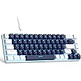 MageGee Portable 60% Mechanical Gaming Keyboard, MK-Box LED Backlit Compact 68 Keys Mini Wired Office Keyboard with Blue Switch for Windows Laptop PC Mac - Blue/White