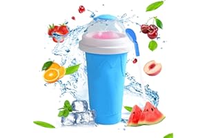 RPEIXYA Slush Becher Silikon Squeeze Cup Slush Eis Becher zum kneten Gefrorene Maker Smoothie Becher Sommer-Slush Cup mit Strohhalmlöffel für Leckeres Slush Eis (Blau)