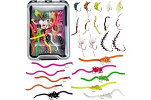L PATTERN Fliegenfischen Fliegen Set, 30/24 PCS Langsam Sinkende Fliegenköder Set für Barsch Forelle, Kunstköder Fliegen Box Wolfram Haken Fliegenfischen Fliegenset