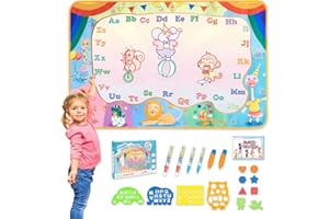 Funsland Animale Tappeto Magico Bambini - Riutilizzabili Senza Macchie Colorare Tappetino Disegno Acqua,110x70cm Montessori Gioco Educativi, Giocattoli Bambino 3 4 5 6 Anni Regalo