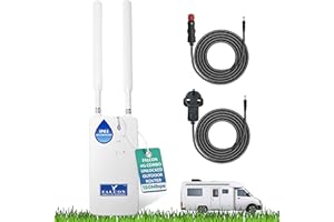 FALCON WORLD CLASS TECHNOLOGY Falcon LTE Router 4G Combo LTE Antenne mit 150Mbit Mobiler WLAN Router und Zubehörpaket für Caravan I Wohnmobil I Bus I Boot I Van I Auto I LKW Hotspot WiFi WLAN Router ohne SIM Karte