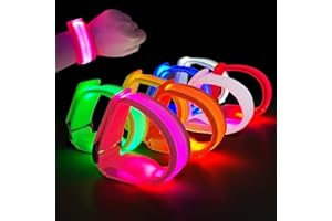M.best Pack of 8 LED Light Up Bracelets Glow Flashing Bracelets Glow in the Dark Party Supplies for Wedding, Raves, Concert, Camping, Sports Events, Party