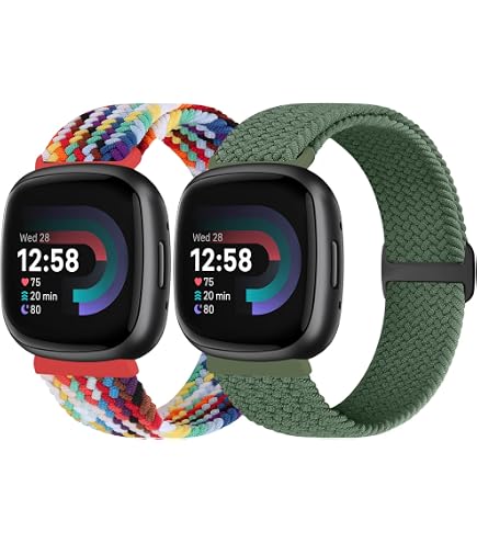 Trail Loop Nylon Armband Für Fitbit Versa 4 / Sense 2 – Elastisch, Wasserabweisend & Stufenlos Verstellbar – Viele Farben
