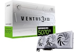 MSI Gaming RTX 5070 Ti 16G Ventus 3X PZ OC Graphics Card (16GB GDDR7, 256-bit, Extreme Performance: 2482MHz, DisplayPort x 3 2.1a, HDMI 2.1b, NVIDIA Blackwell Architecture)