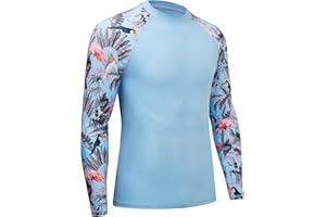 MOCOLY Herren UV Schutz Surf Shirt Wasserdicht Rashguard Schnelltrocknend Badeshirt Langarm Compression Shirt Funktionsshirt zum Schwimmen Surfen Segeln BJJ Sport Wandern Outdoor