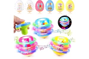KOJAYHOL Ostergeschenke Kinder ab 3, 6, 8, 10 Jahre, Ostern Geschenke Ostereier Spielzeug Geschenke für Kinder, 6 niedliche Osterei Spinning Tops mit Flash