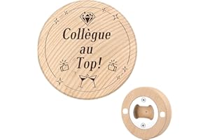 OZOSHINE Cadeau Collègue De Travail Femme Homme Cadeau Départ Collègue Decapsuleur Bois Idee Cadeaux Secret Santa Collegue Original Anniversaire Cadeaux Noel Retraite Ouvre-Bouteilles Collègue Au Top