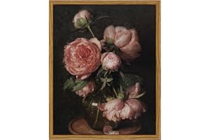 InSimSea Gerahmte Leinwand-Wandkunst, Vintage-Blumenbilder, Dekoration, ästhetisch, Samll Wandkunst, Valentinstagsgeschenke, Schreibtischregal-Dekoration, Rosen-Blumengemälde, Dekoration für