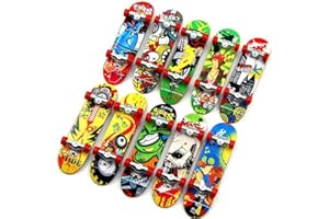 Wolike 10PCS Finger Mini Skateboard Deck Truck Finger Board Skate Toy Perfect Mini Plastic Skate Finger Board Skateboards Toys for Kids & Adults Gift (10)