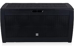 GRUNDIG Lifetime Garden Baul Jardin Exteriorcon Tapa - Armario Exterior Impermeable - Baúl Almacenaje Exterior de Plástico 310L - Baúl de Jardín 119x48x60cm - Baúl de Cojines de Jardín Impermeable - Negro