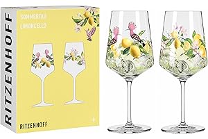 RITZENHOFF 6041005 Bicchiere da aperitivo 500 ml - Set di 2 - Serie Summer Dew - - Motivo limone - Made in Germany