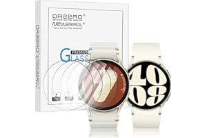 NEWZEROL 4 Packs Compatible for Samsung Galaxy Watch 7/6/5/4 (40MM Version) Tempered Glass Screen Protector High Resolution Tempered Glass Screen Protector Bubble Free Protective Film - Transparent